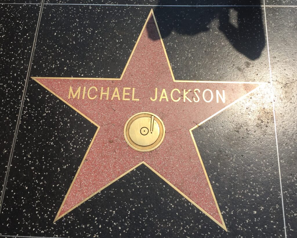 A view of Michael Jackson’s star on the Walk of Fame